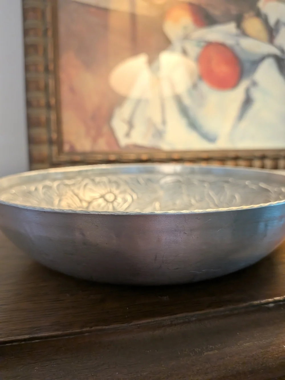 Everlast Hand Forged Aluminum Floral Catchall Dish Tray #1945 Vintage